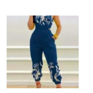 New: leaves printed jumpsuit
